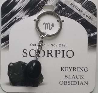 Keychain - Nature's Gift - Zodiac Obsidian - Scorpio