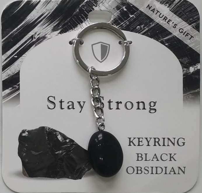 Keychain - Nature's Gift - Obsidian - Wishing Keyring