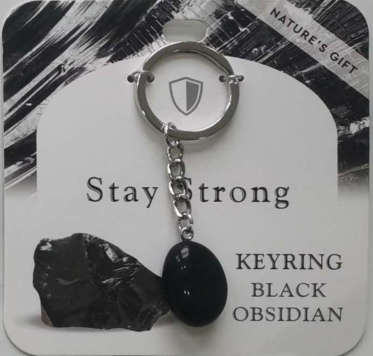 Keychain - Nature's Gift - Obsidian - Wishing Keyring