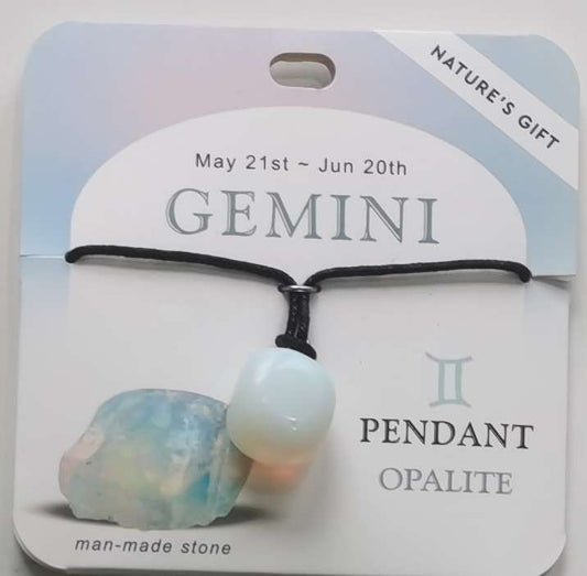 Pendant - Nature's Gift - Zodiac Opalite - Gemini