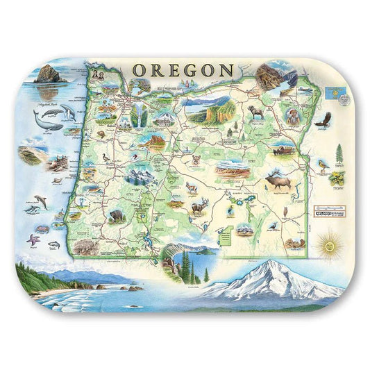 Tray -  Oregon State Map Large Rectangle Serving Tray 16.5" x 12.5"