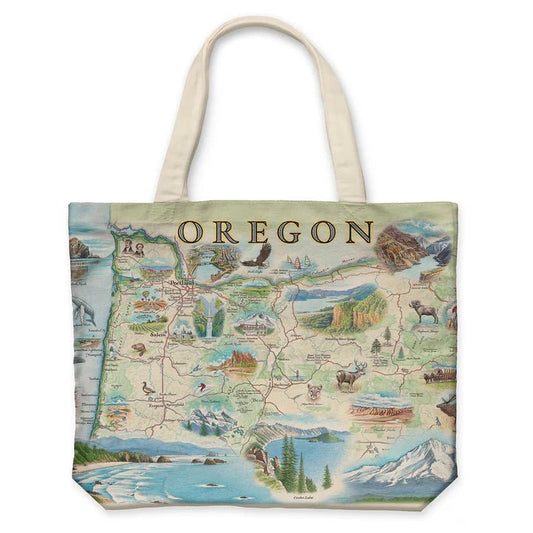 Bag - Oregon State Map Canvas Tote Bag