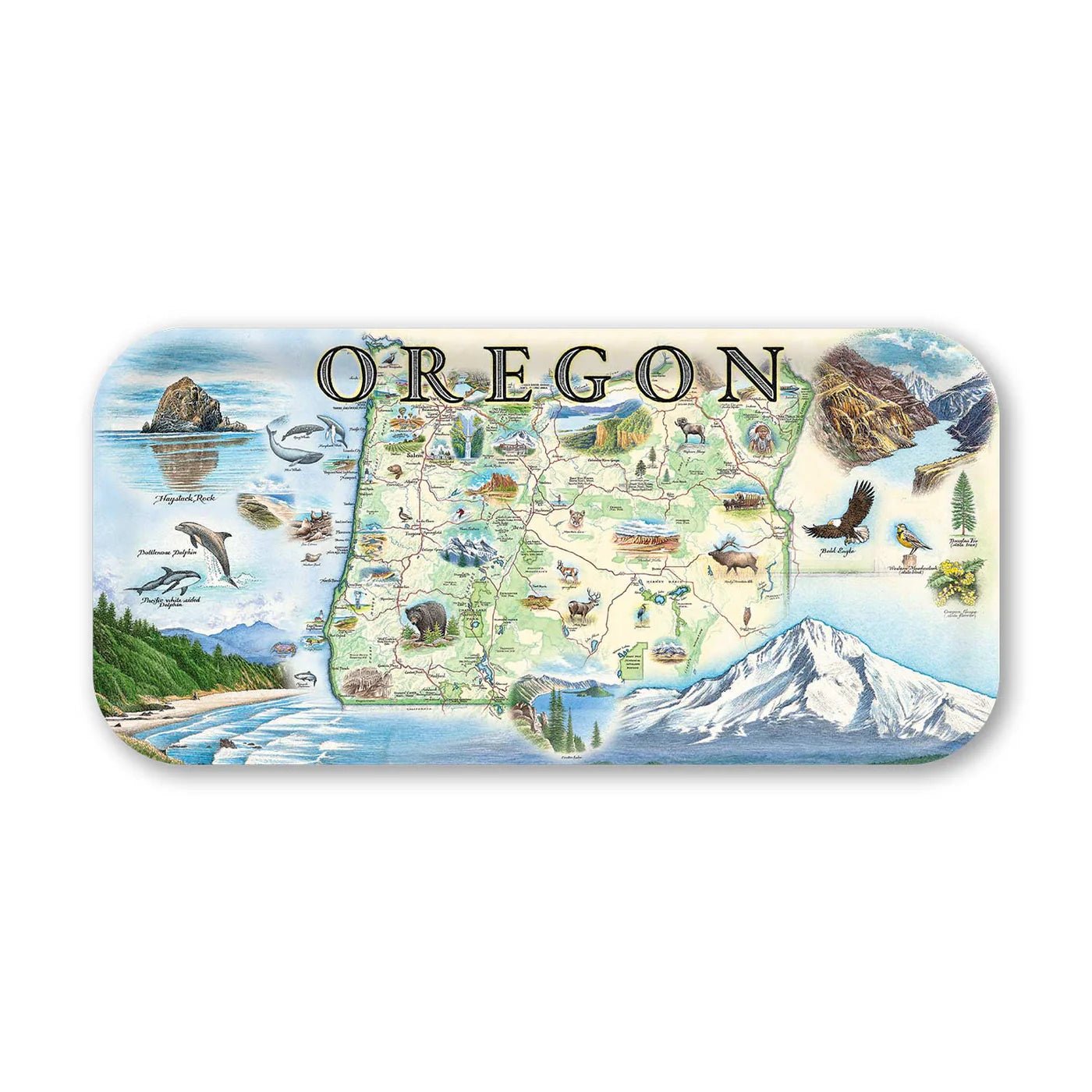 Tray -  Oregon State Map Small Rectangle Serving Tray 11" x 5"