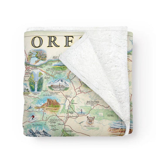 Blanket - Oregon State Map Fleece Blanket 58" x 50"
