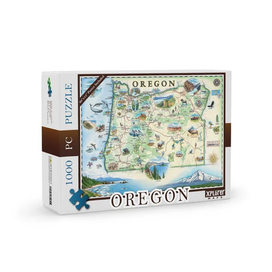 Puzzle - Oregon State Map Cardboard Jigsaw Puzzle 1000pcs