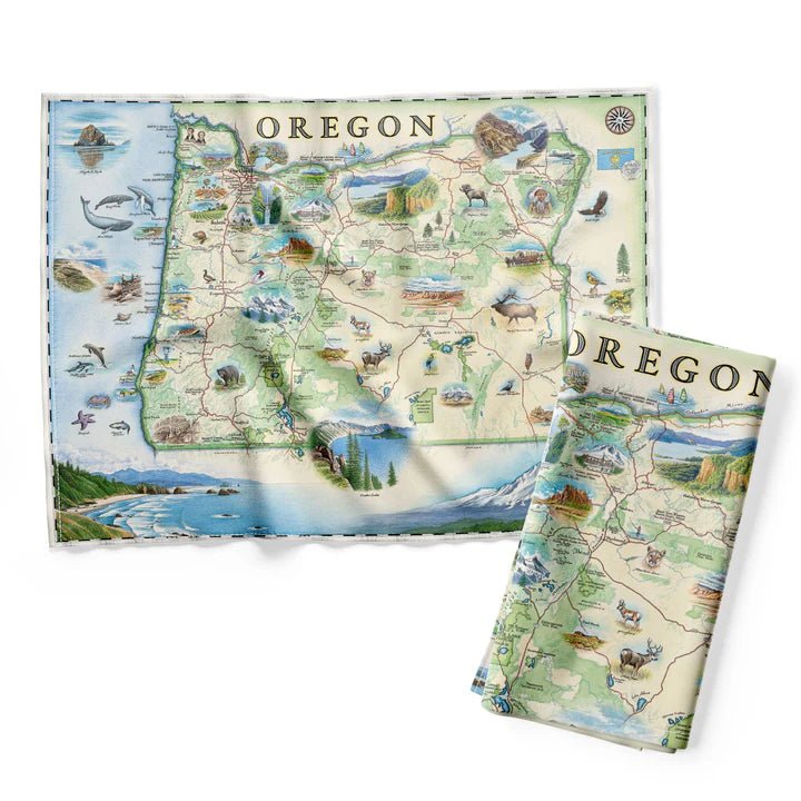 Towel - Oregon State Map Kitchen Dish Towel