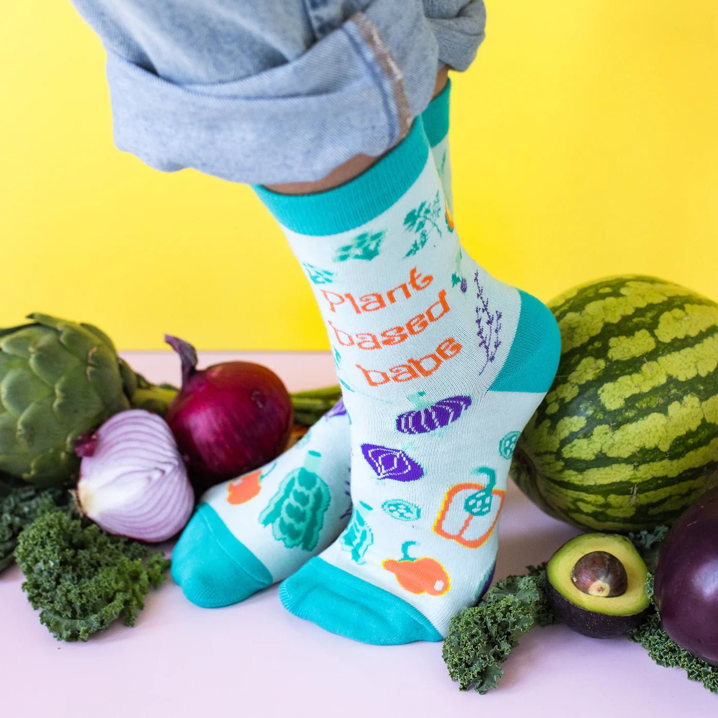 Socks - Crew Length 'Plant Based Babe' Socks
