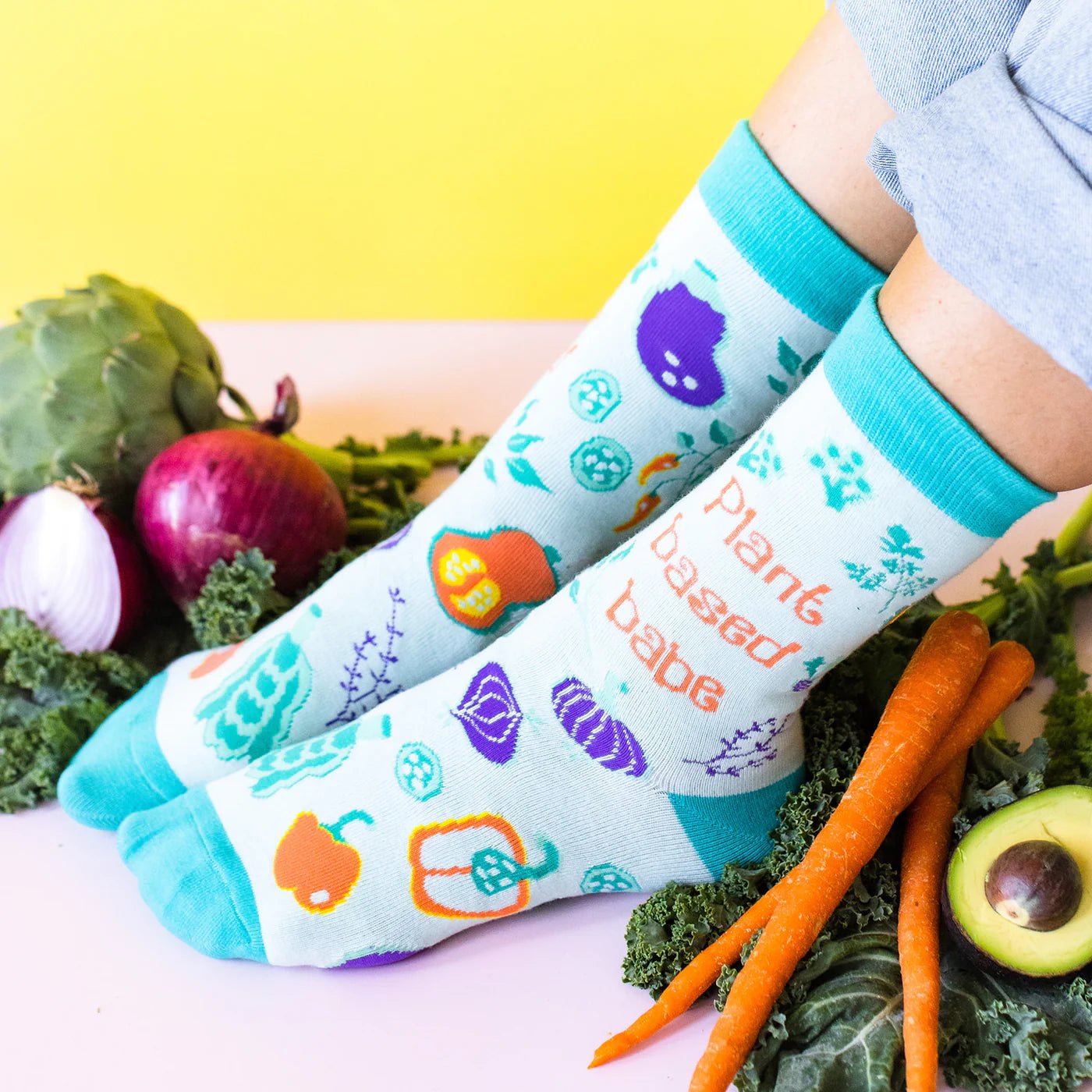 Socks - Crew Length 'Plant Based Babe' Socks