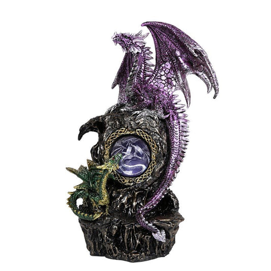 Figurine - Two Dragons w/ LED Orb