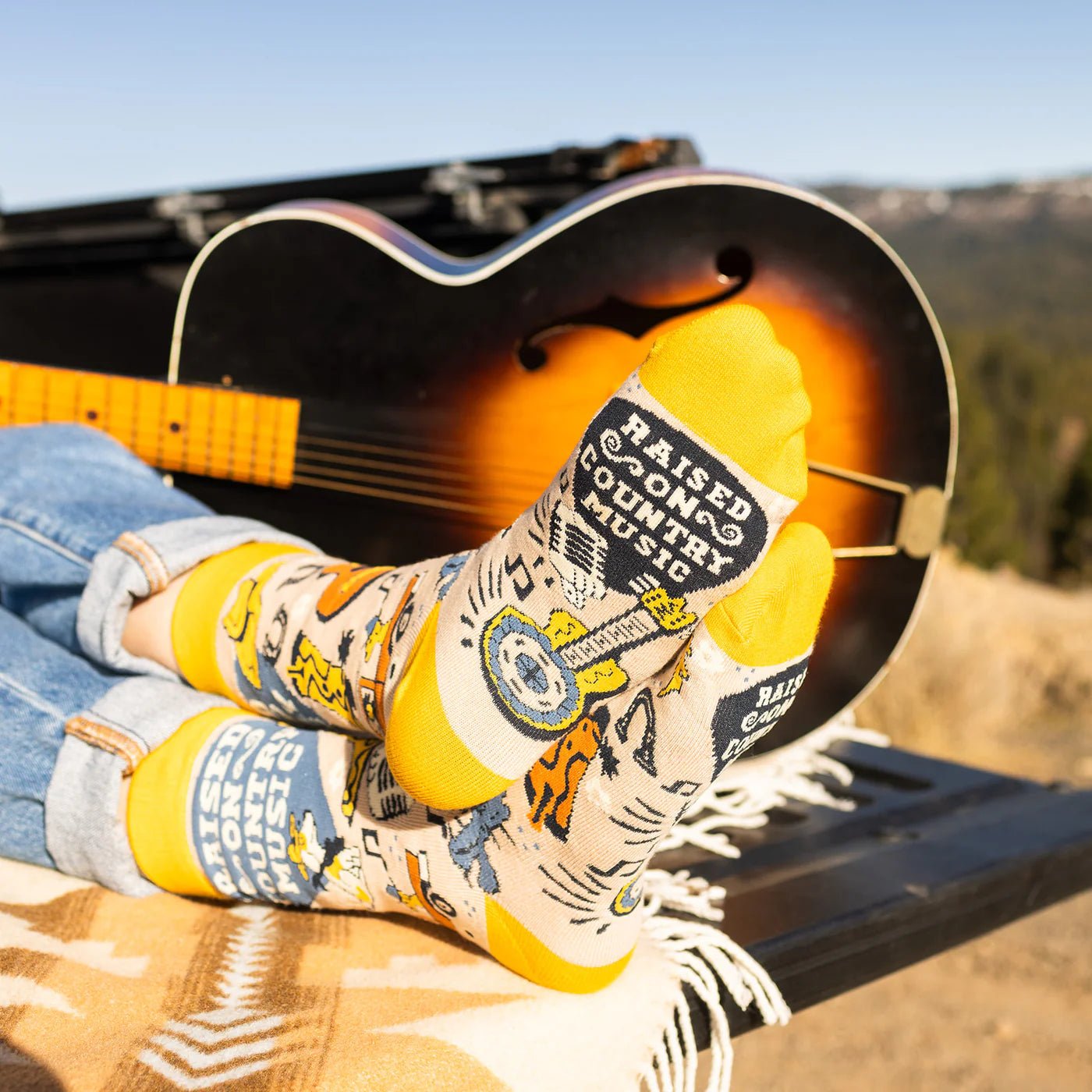 Socks - Crew Length 'Raised on Country Music' Socks
