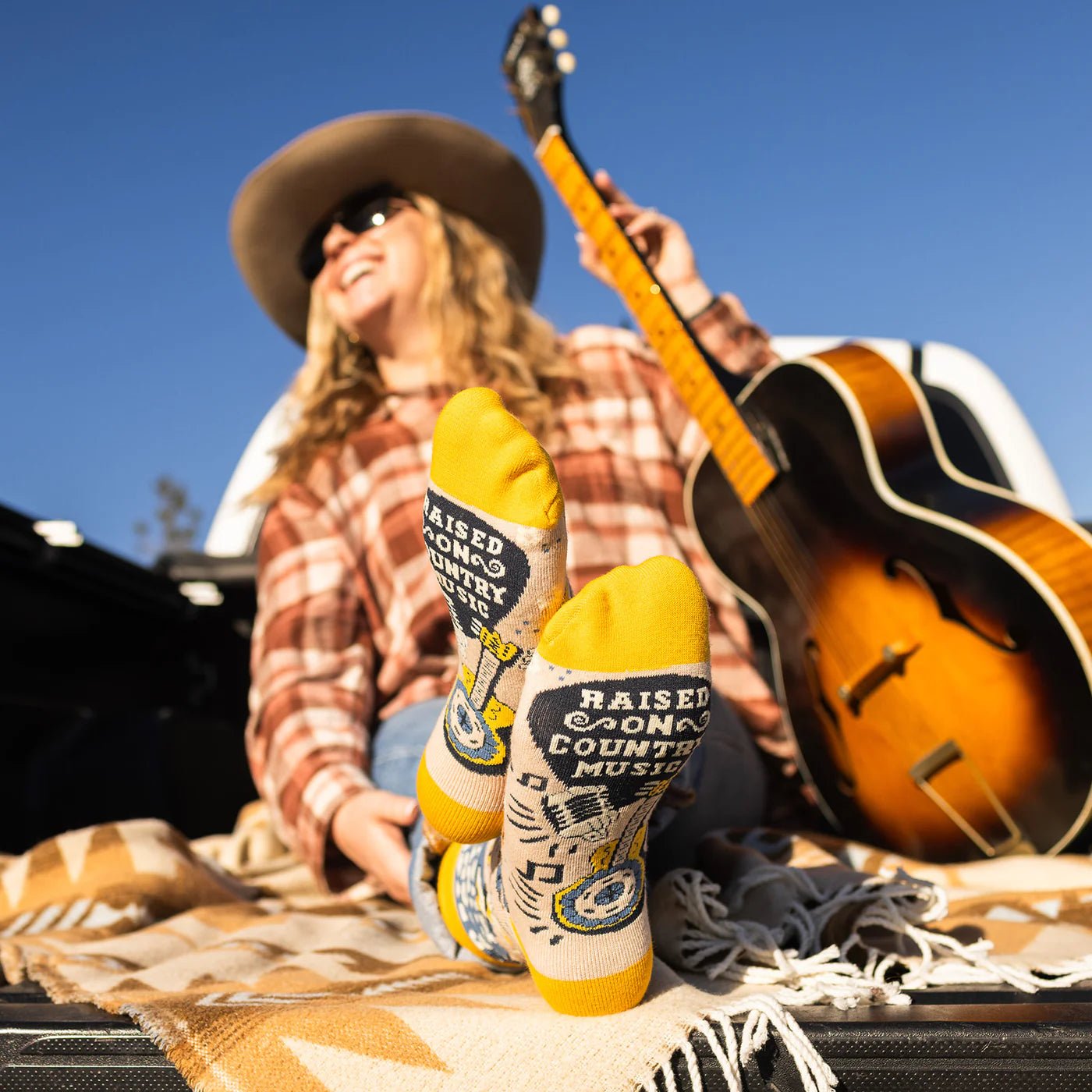 Socks - Crew Length 'Raised on Country Music' Socks