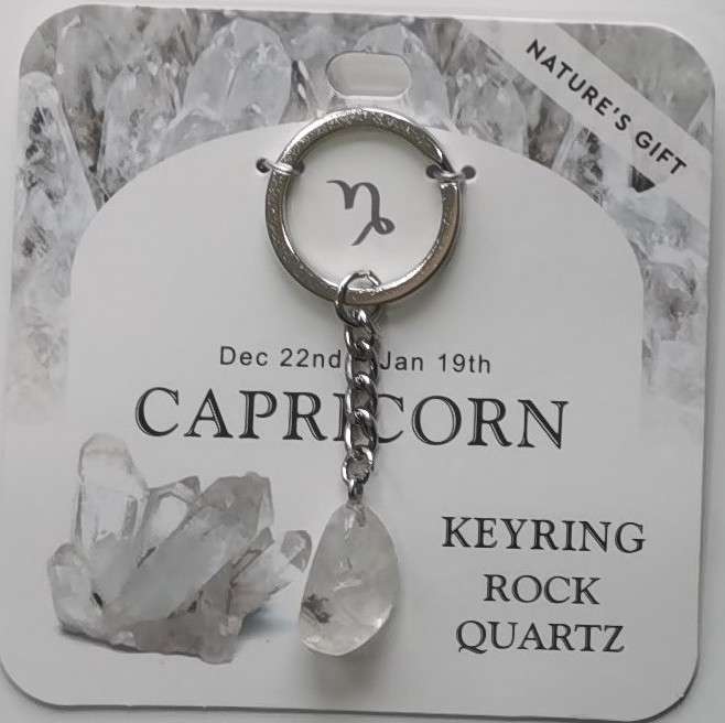 Keychain - Nature's Gift - Zodiac Rock Quartz - Capricorn