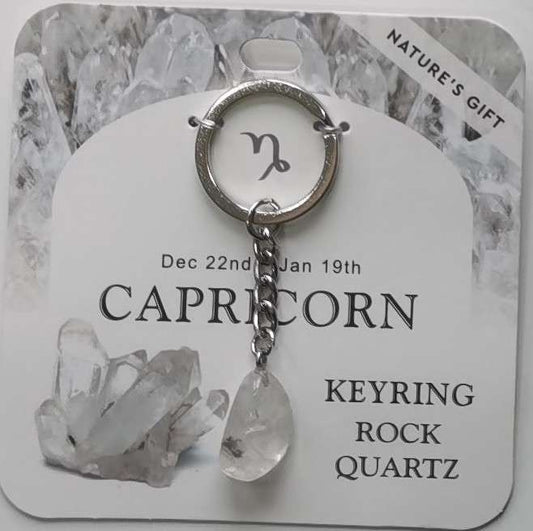 Keychain - Nature's Gift - Zodiac Rock Quartz - Capricorn