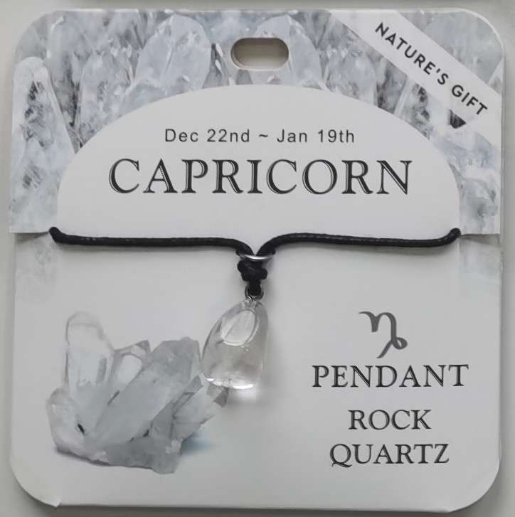 Pendant - Nature's Gift - Zodiac Rock Quartz - Capricorn