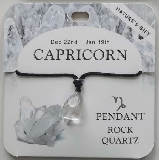 Pendant - Nature's Gift - Zodiac Rock Quartz - Capricorn