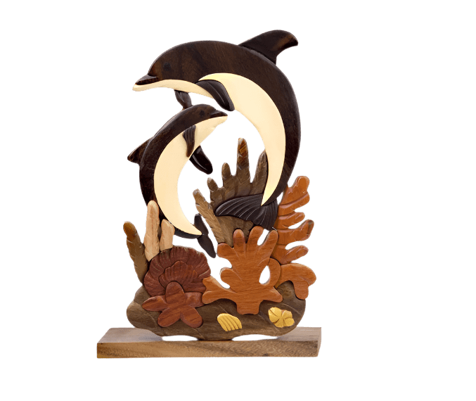 Wooden Table Décor - Dolphins