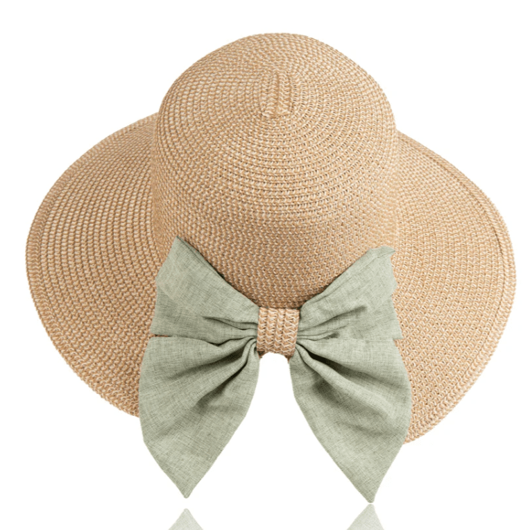 Hat - Zaya Boho Hat with Green Bow