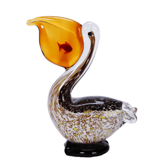 Glass Art - Pelican with Fish in Mouth