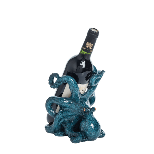 Wine Bottle Holder - Blue Octopus