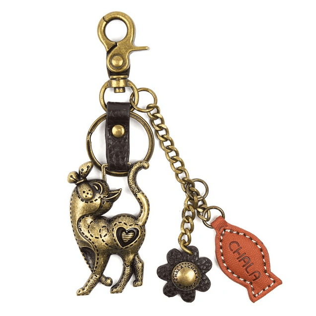 Keychain - Charming Metal Slim Cat