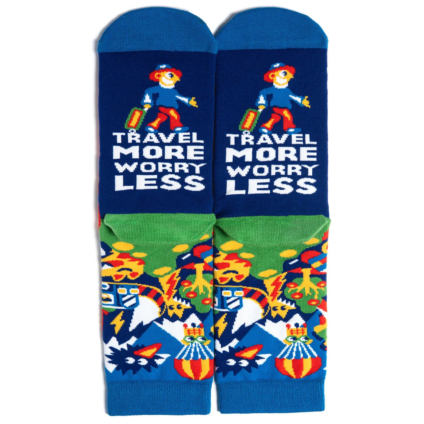 Socks - Crew Length 'Travel More, Worry Less' Socks