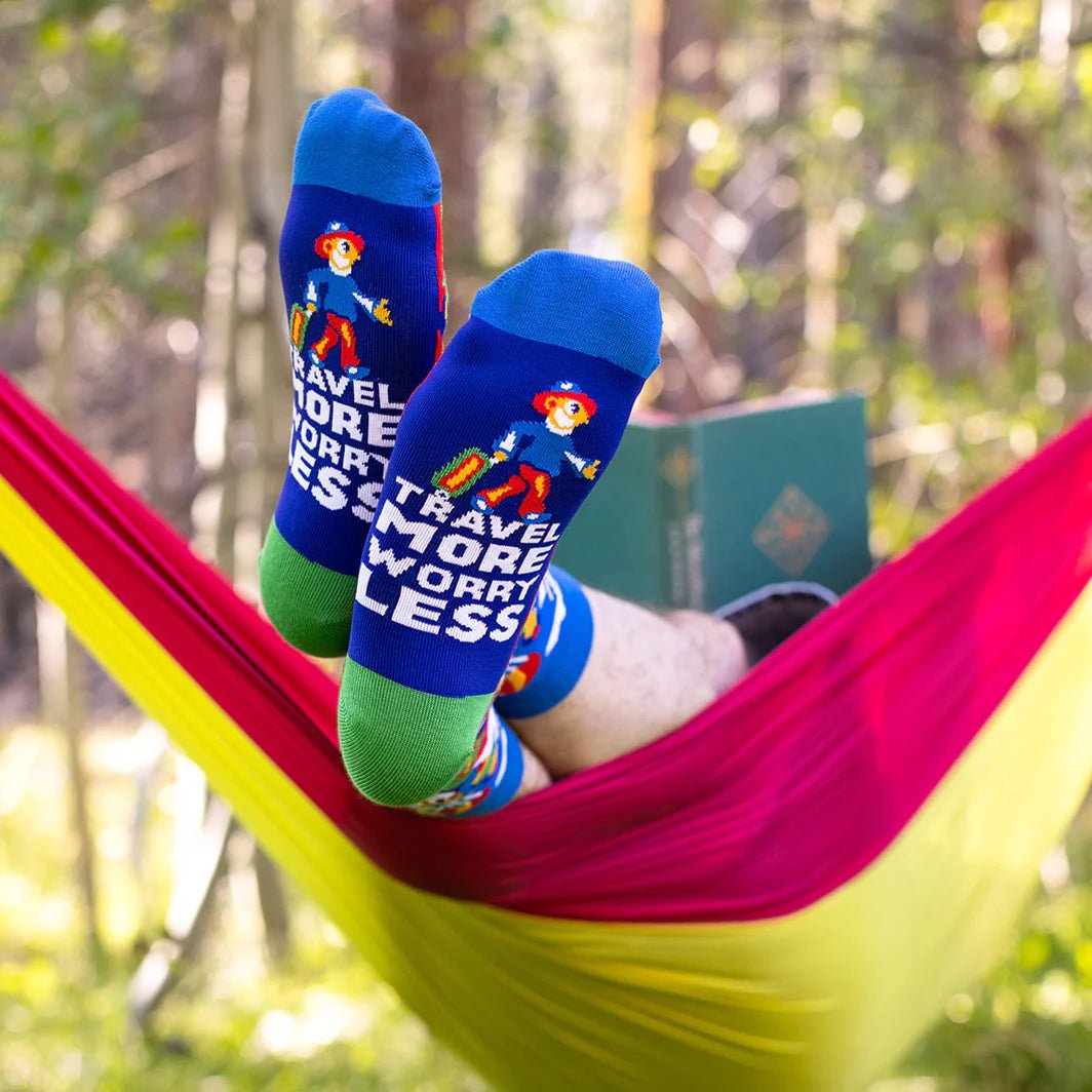 Socks - Crew Length 'Travel More, Worry Less' Socks