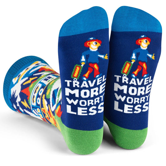 Socks - Crew Length 'Travel More, Worry Less' Socks