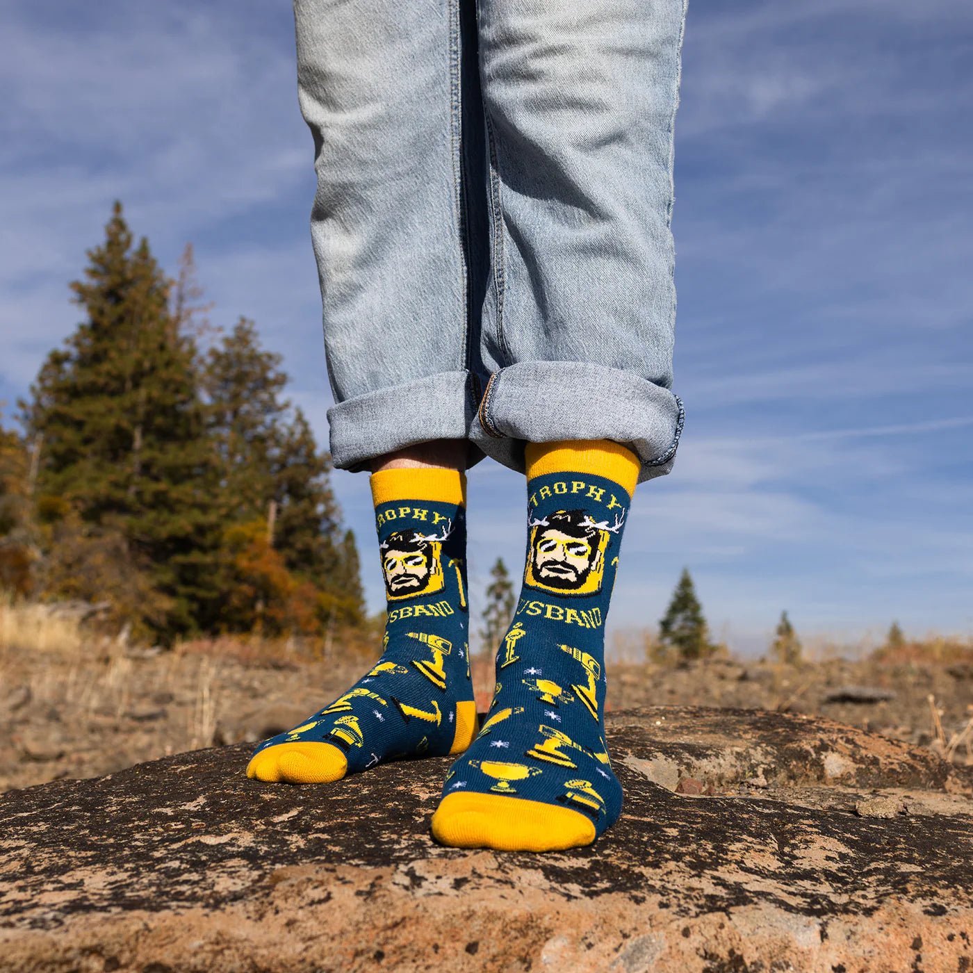 Socks - Crew Length 'Trophy Husband' socks