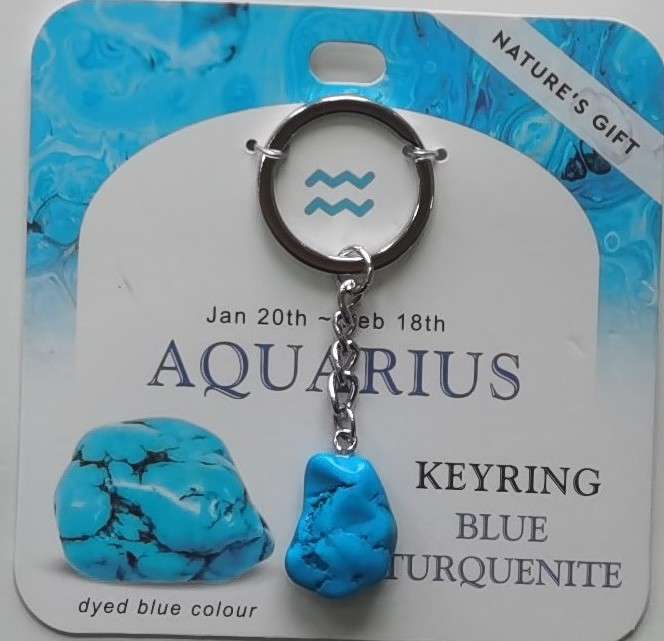 Keychain - Nature's Gift - Zodiac Turquenite - Aquarius