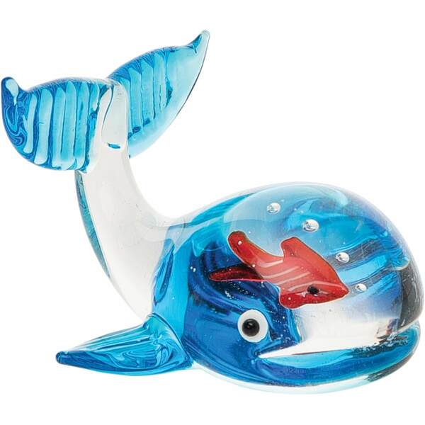 Glass Art - Whale With Fish