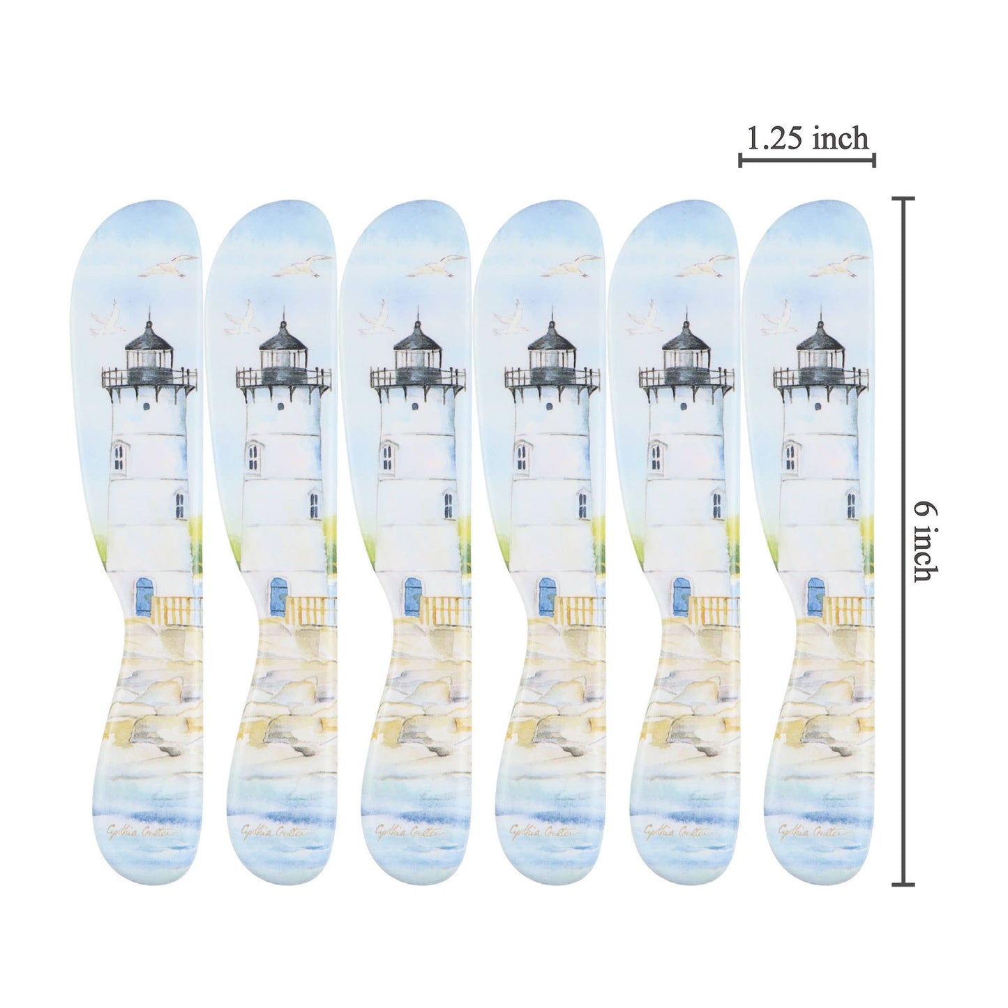 Cheese Spreader - 6-Piece Lighthouse Melamine
