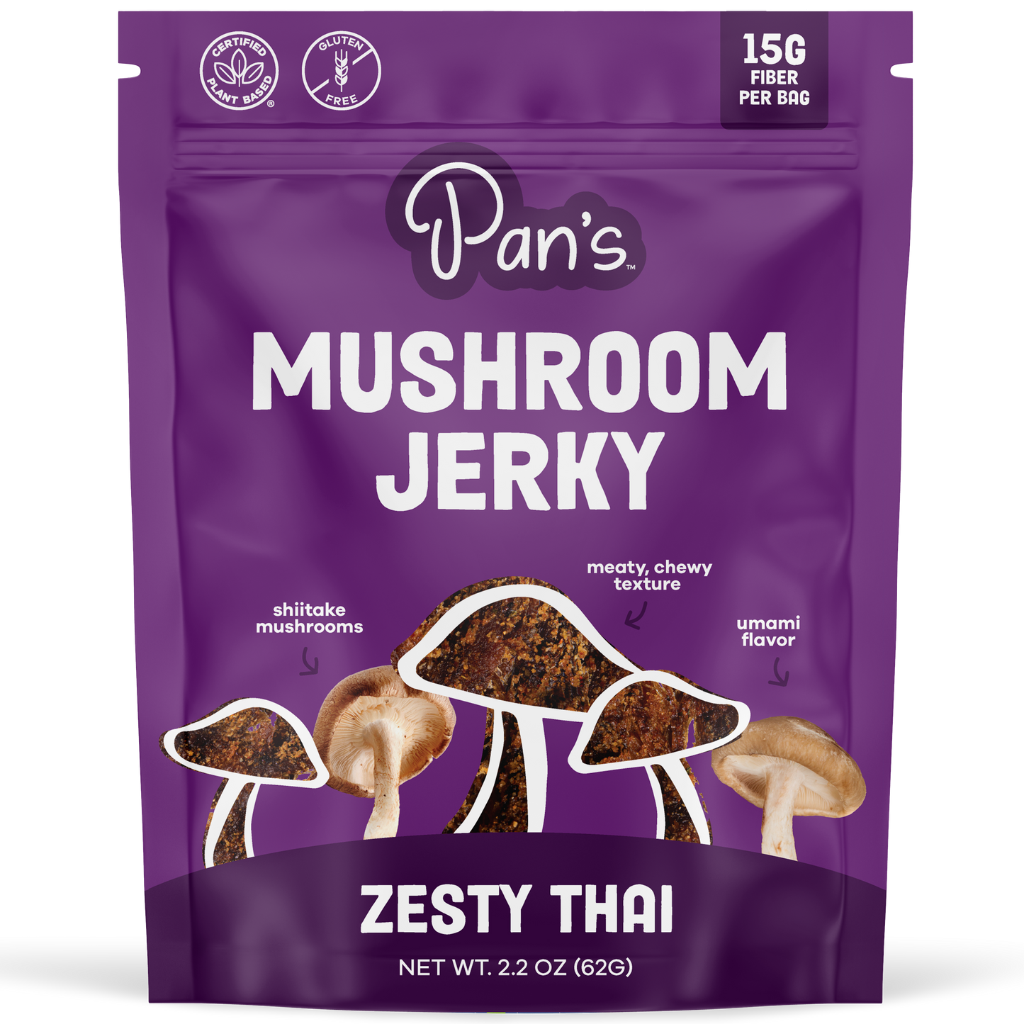 Pan's Mushroom Jerky - 2.2oz Zesty Thai
