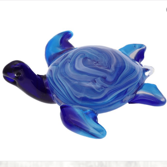 Glass Art - Blue Glass Turtle