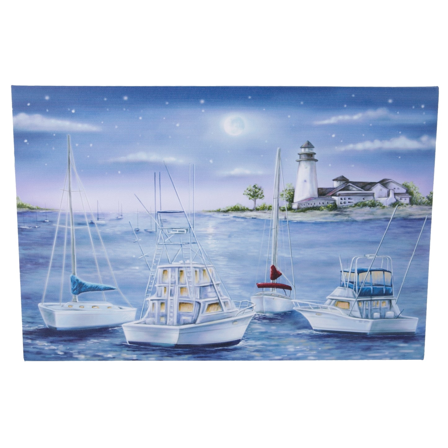 Wall Décor - LED Boats & Lighthouse Canvas