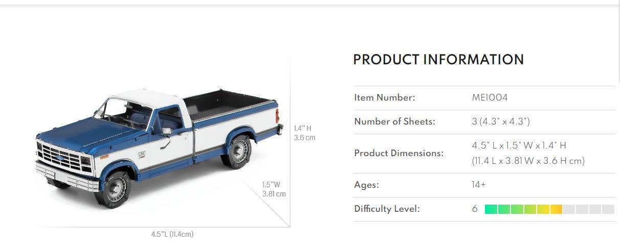 Metal Earth Model Kit - 1982 Ford F-150 Truck