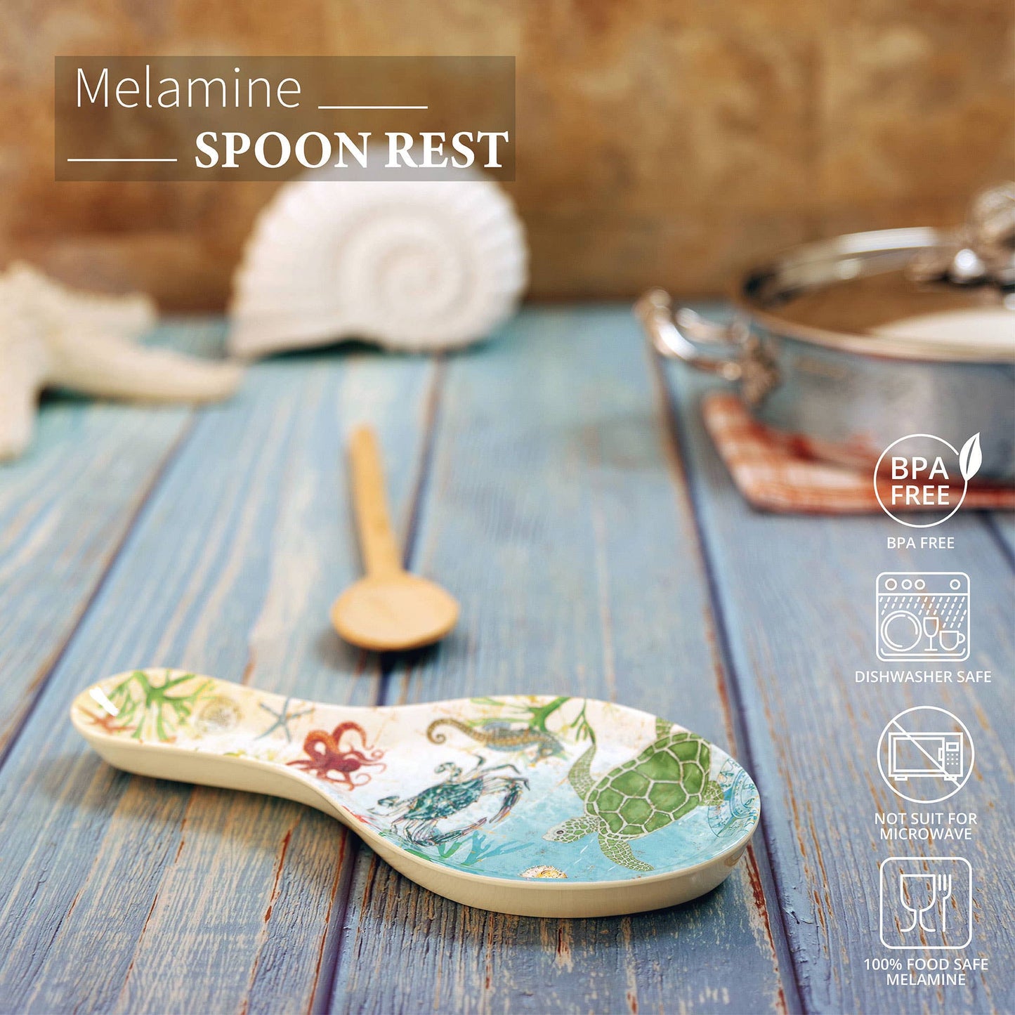 Spoon Rest - Sealife Melamine