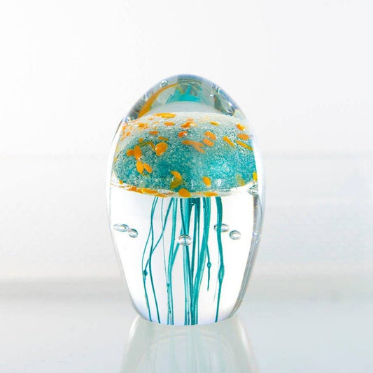 Blue/Orange Glass Jellyfish 3 1/2”