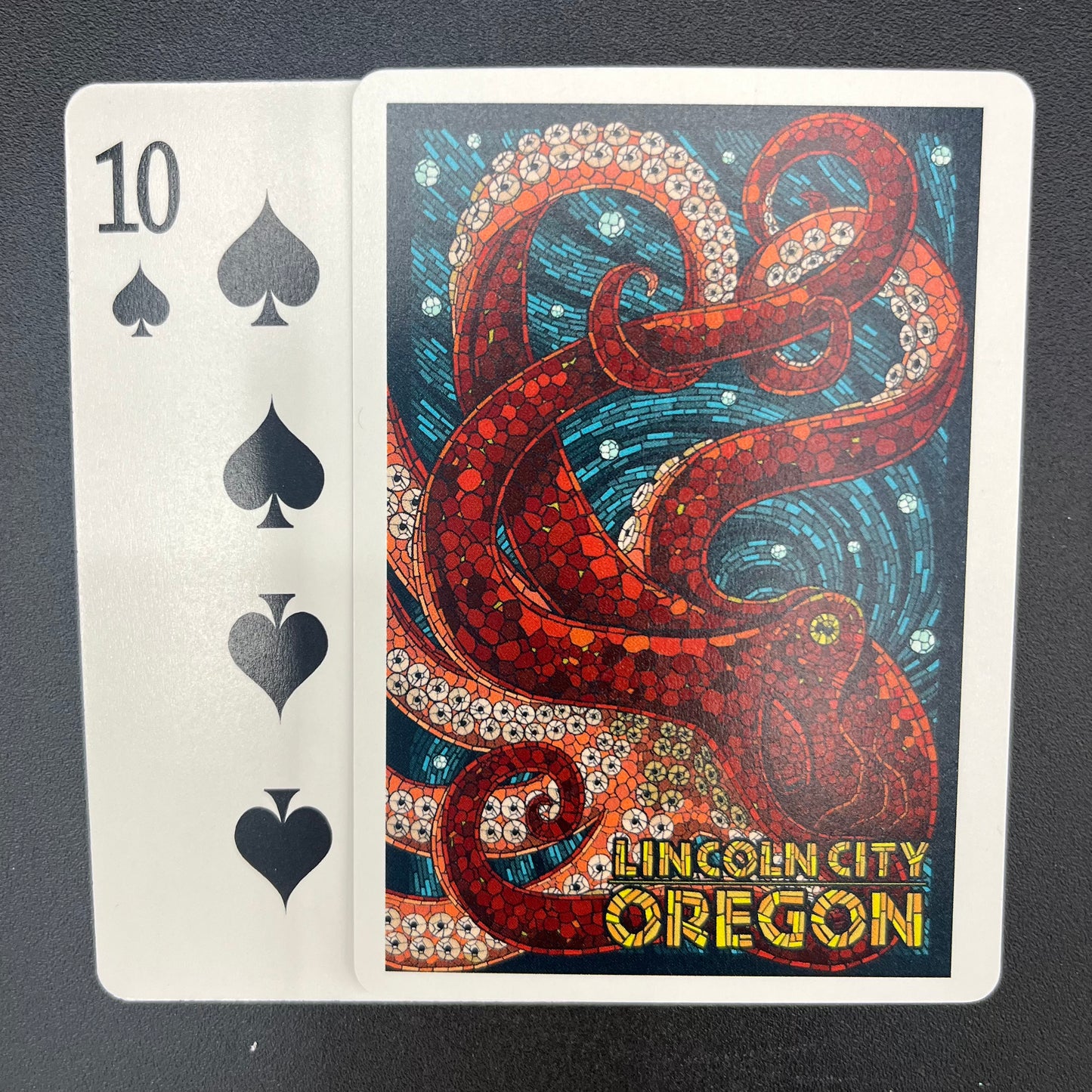 Mosaic Octopus Lincoln City Oregon Playing Cards