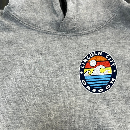Youth Hoodie Along the Lines Wave Athletic Grey