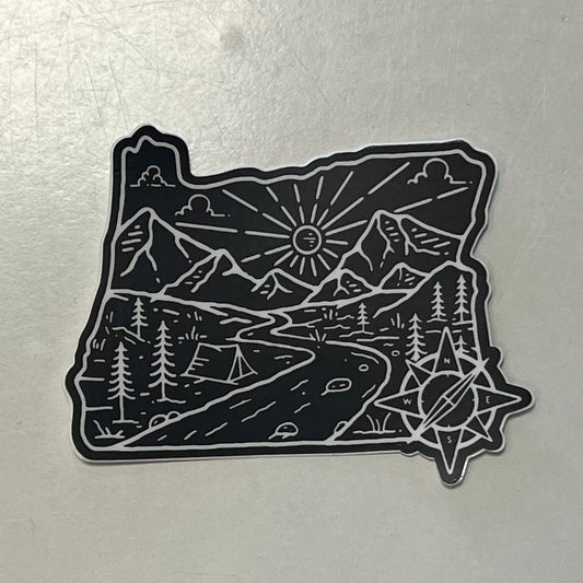 Oregon Shape Outdoors Sticker