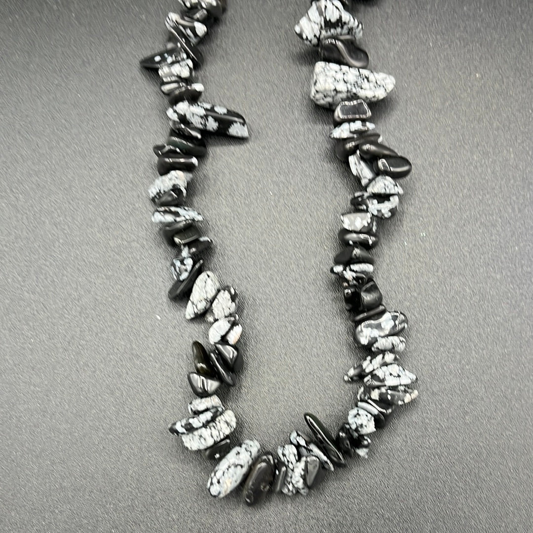 Necklace - Designer Snowflake Obsidian
