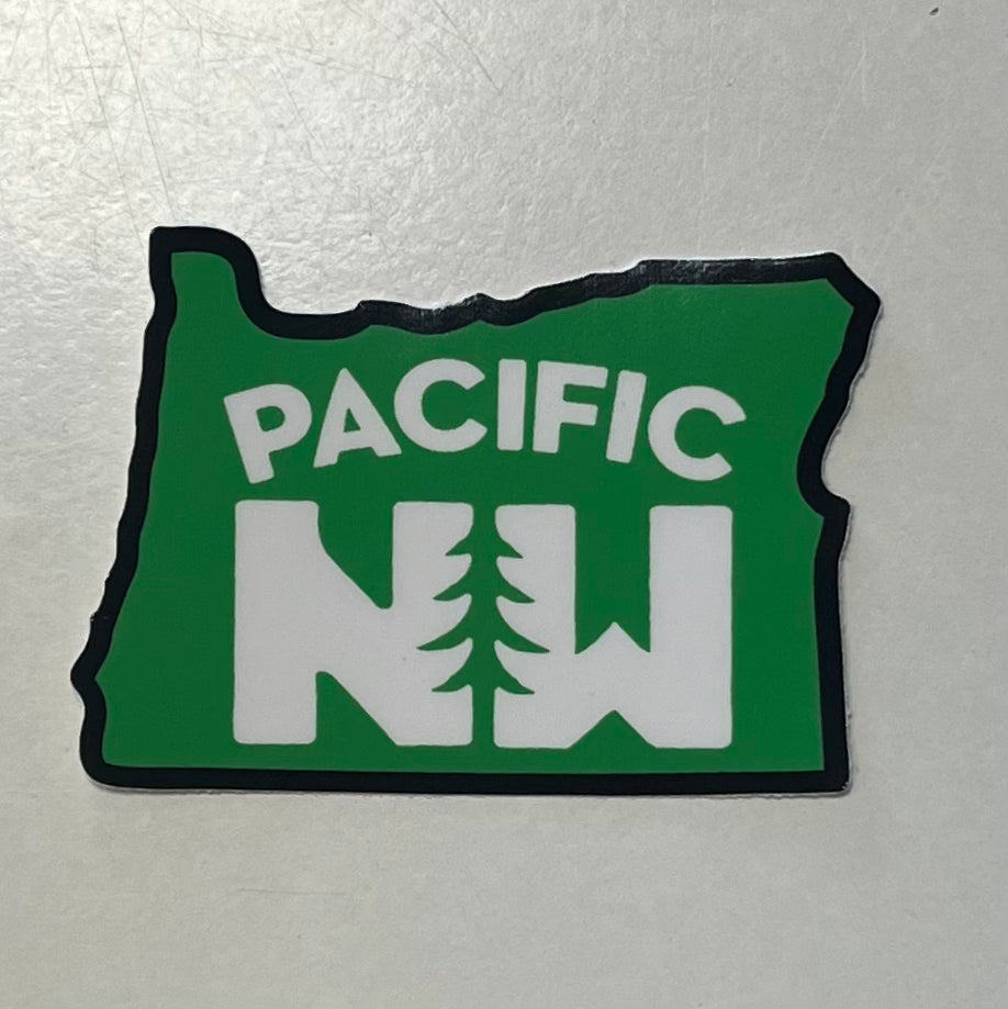 Green Oregon Shape PNW Sticker