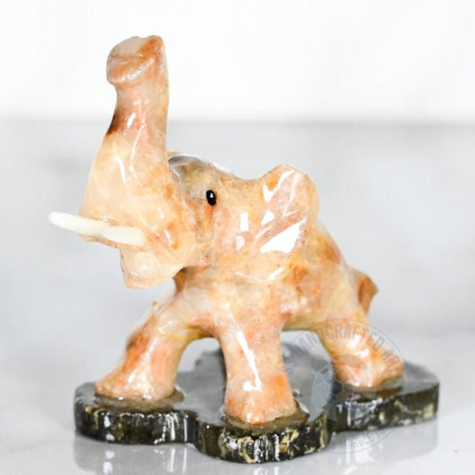 Figurine Marble Elephant 2" Asst Colors