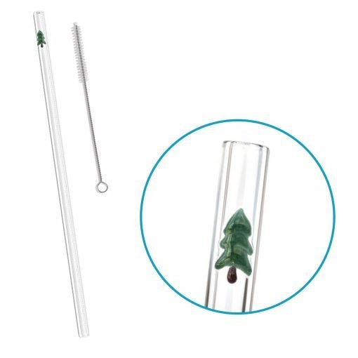 Straw - Evergreen Accented Glass