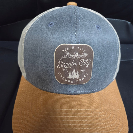 Hat - Trucker Style Grey & Tan Beach Life