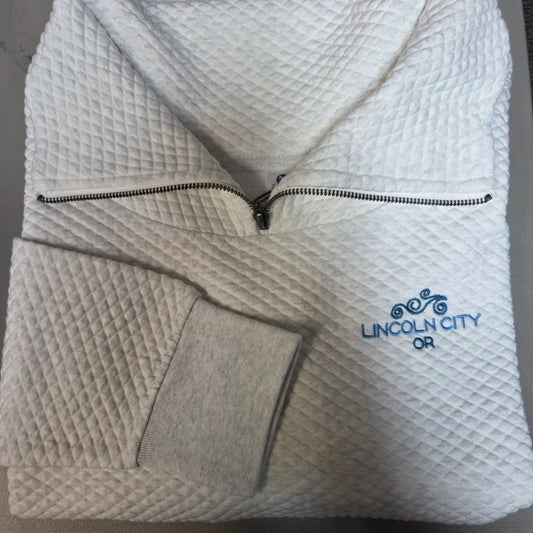 Apparel - Ladies 1/4 zip Kiki Quilted Oatmeal