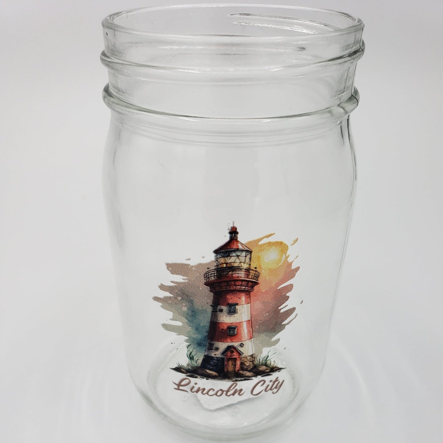 Glass Mason Jar Lighthouse