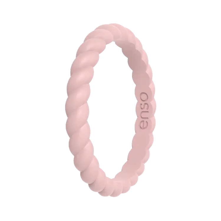 Ring - Silicone Stackables Ring  Obsidian/ White/ Pink Sand