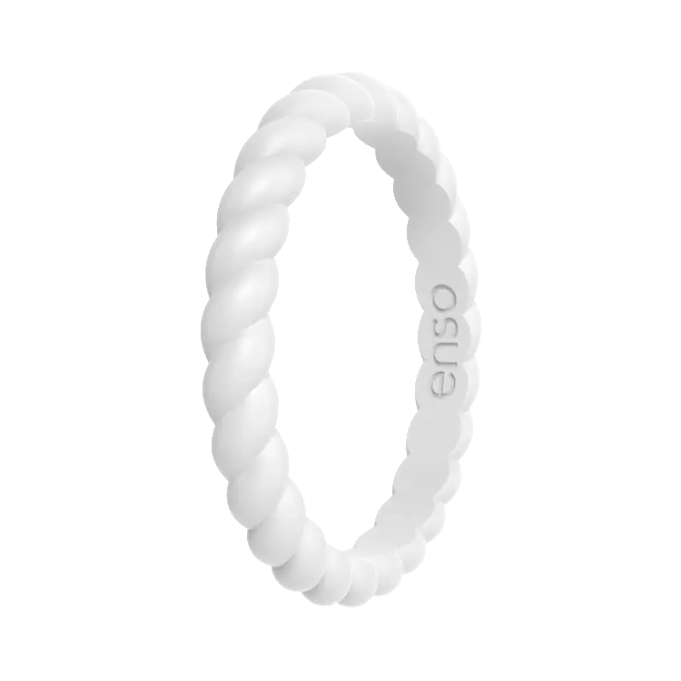 Ring - Silicone Stackables Ring  Obsidian/ White/ Pink Sand
