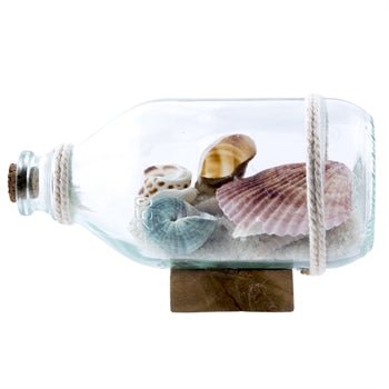 Bottle of Shells & Sand on Stand